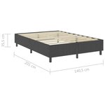 vidaXL Sommier tapissier Gris Tissu 140 x 200 cm