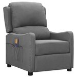 vidaXL Fauteuil de massage Gris clair Tissu