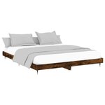 vidaXL Cadre de lit chêne fumé 150x200 cm bois d'ingénierie