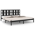 vidaXL Cadre de lit Noir Bois de pin massif 200x200 cm
