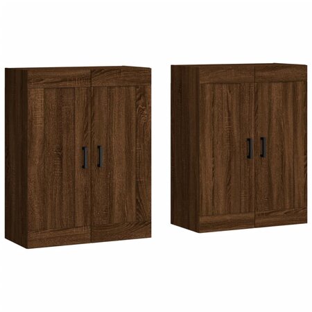 vidaXL Armoires murales 2 Pièces chêne marron bois d'ingénierie