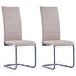 vidaXL Chaises à manger cantilever lot de 2 cappuccino similicuir