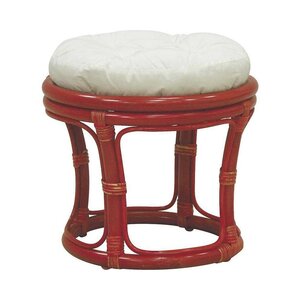 Tabouret en rotin avec coussin uni