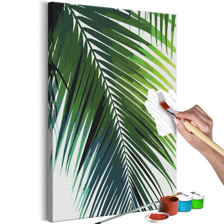 Tableau à peindre par soi-même - green plume l x h en cm 40x60
