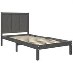 vidaXL Cadre de lit Gris Bois de pin massif 90x200 cm