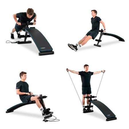 Banc de musculation artemis appareil de fitness multifonction avec sangles de résistance et hauteur réglable