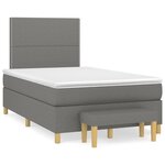 vidaXL Lit à sommier tapissier avec matelas Gris foncé 120x200cm Tissu