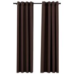 vidaXL Rideaux occultants Aspect lin avec œillets 2Pièces Taupe 140x225cm