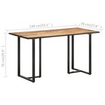 vidaXL Table de salle à manger 140 cm Bois de manguier brut