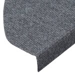 vidaXL Tapis d'escalier autocollants 15 Pièces 65x22 5x3 5 cm Gris