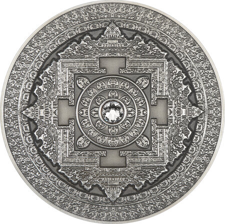 Pièce de monnaie en Argent 10 Dollars g 93.3 (3 oz) Millésime 2015 Mandala Art KALACHAKRA