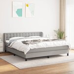vidaXL Lit à sommier tapissier avec matelas Gris clair 180x200cm Tissu