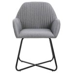 vidaXL Chaises à manger lot de 4 gris clair tissu
