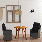 vidaXL Ensemble de salle à manger de jardin 3 Pièces Gris foncé