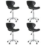 vidaXL Chaises pivotantes à manger lot de 4 noir similicuir