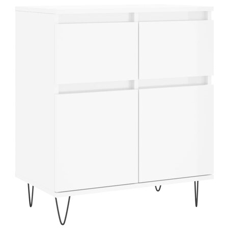vidaXL Buffet Blanc brillant 60x35x70 cm Bois d'ingénierie