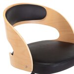 vidaXL Chaises pivotantes à manger lot de 4 bois courbé et similicuir