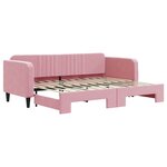 vidaXL Lit de jour avec lit gigogne rose 80x200 cm velours