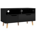 vidaXL Meuble TV Noir brillant 90x40x48 5 cm Aggloméré