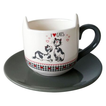 Set cappuccino i love cats