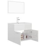 vidaXL Ensemble de meubles de salle de bain Blanc brillant Aggloméré