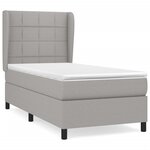 vidaXL Lit à sommier tapissier et matelas Gris clair 90x190 cm Tissu