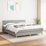 vidaXL Lit à sommier tapissier avec matelas Gris clair 180x200cm Tissu