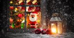 Déco de Noël fenêtre Gel vitrostatique Père Noël 13 pièces