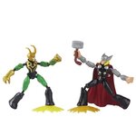Marvel spider-man  pack de 2 figurines thor et loki bend & flex - 15 cm