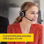 Jabra evolve 40 uc mono casque audio - casque unified communications pour voip softphone avec annulation passive du bruit - câbl