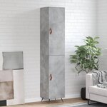vidaXL Buffet haut Gris béton 34 5x34x180 cm Bois d'ingénierie