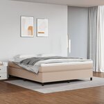 vidaXL Lit à sommier tapissier avec matelas Cappuccino 160x200 cm