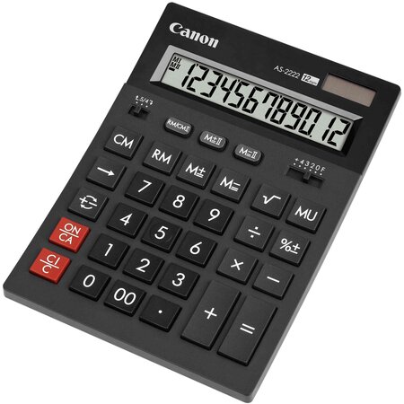 Calculatrice de bureau 12 chiffres as-2200 noire canon