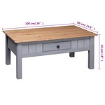 vidaXL Table basse Gris 100x60x45 cm Pin massif Assortiment Panama