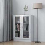 vidaXL Armoire à vitrine Blanc brillant 82 5x30 5x115 cm Aggloméré