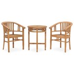 vidaXL Ensemble de salle à manger de jardin 3 Pièces Bois de teck solide
