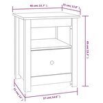 vidaXL Table de chevet Gris 40x35x49 cm Bois de pin massif