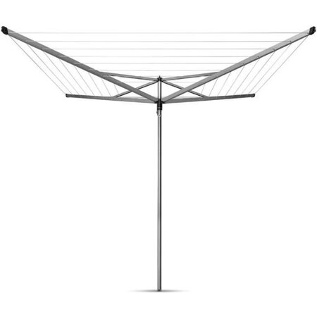 BRABANTIA - 310683 - Séchoir Essential - 50 metres  douille plastique  Ø 35 mm  4 bras  Metallic Grey