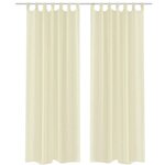 vidaXL Rideau fin Crème 140x225 cm 2 Pièces