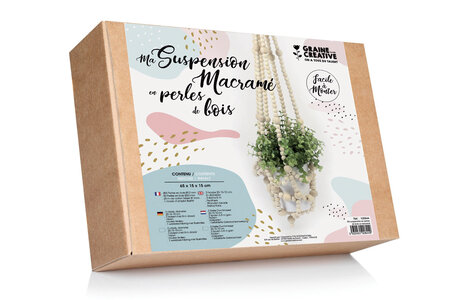 Kit Suspension Perles de Bois et Macramé