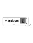 THIRARD - Plaque de signalisation Messieurs  plexiglass adhésif  170x45mm