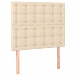 vidaXL Sommier tapissier avec matelas et LED Crème 100x200 cm Tissu