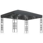 vidaXL Tonnelle avec guirlande lumineuse à LED 3x4 m Anthracite
