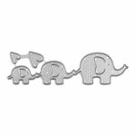 Gabarit de découpage famille d'éléphants  0 8 - 2 3cm x 0 7 - 9cm  2 pces