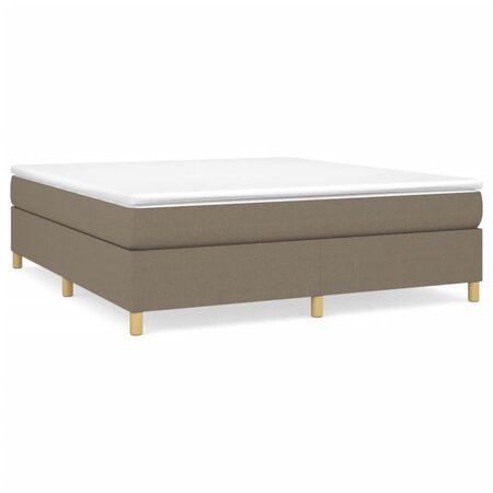 vidaXL Lit à sommier tapissier avec matelas Taupe 180x200 cm Tissu