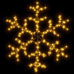 vidaXL Flocons de neige de Noël avec LED 3 Pièces Blanc chaud 59x59 cm