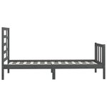 vidaXL Cadre de lit Gris Bois de pin massif 100x200 cm