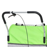 vidaXL Remorque à vélo et poussette pour enfants 2-en-1 Vert et gris