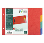 Intercalaires Pour Fiches Bristol Carte Lustrée 225g/m2 4 Positions - A5 148x210mm - Blanc - X 10 - Exacompta