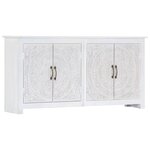 vidaXL Buffet fait à la main Blanc 140x30x70 cm Bois d'acacia massif
